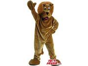 Cartoon Cute Beige Lion Plush Canadian SpotSound Mascot With A Red Tongue