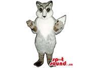 Customised White And Grey Fox Wildlife Animal Canadian SpotSound Mascot