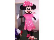 Minnie Mouse Disney Canadian SpotSound Mascot Dressed In A Pink Dress With Dots