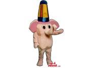 Small Toddler Pink Elephant Plush Canadian SpotSound Mascot With A Circus Hat