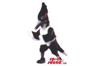 Customised White And Black Bird Canadian SpotSound Mascot With A Red Touch