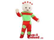 Boy Plush Canadian SpotSound Mascot With A Peculiar Hairdo In Red And Green Gear