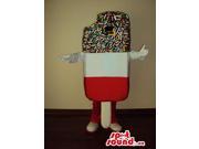 Ice Cream Canadian SpotSound Mascot With Three Colors And Flavours And Frosting
