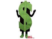Excellent Large Green Dollar Sign Canadian SpotSound Mascot With No Face
