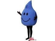Large Blue Drop Of Water Canadian SpotSound Mascot With A Smiley Face