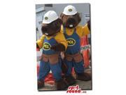 Chipmunk Plush Canadian SpotSound Mascots Dressed In Overalls And Helmets
