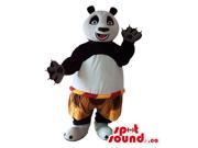 Kung Fu Panda Cartoon Character Plush Canadian SpotSound Mascot In Brown Shorts