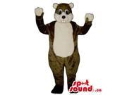 Customised Brown Chipmunk Canadian SpotSound Mascot With A White Belly And Face
