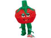 Red Tomato Vegetable Canadian SpotSound Mascot With Peculiar Eyes And Tongue