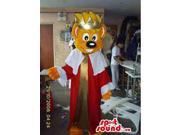 Bear Canadian SpotSound Mascot With King Disguise And Golden Shinny Crown