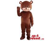 Cute Brown Teddy Bear Plush Canadian SpotSound Mascot With A Beige Cartoon Face