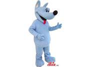 All Blue Dog Animal Plush Canadian SpotSound Mascot With A Red Tongue