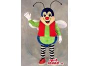 Fairy Tale Fly Plush Canadian SpotSound Mascot Dressed In Red And Green Clothes