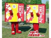 Flashy Pizza Carton Boxes Couple Canadian SpotSound Mascots With Brand Name