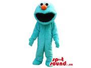 Blue Cookie Monster Alike Woolly Plush Canadian SpotSound Mascot With A Red Nose