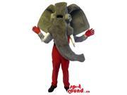Grey Mammoth Pre Historical Animal Half Canadian SpotSound Mascot With Human Body