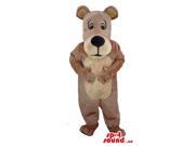 Brown And Beige Bear Forest Canadian SpotSound Mascot With Long Face And Round Ears