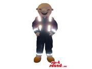 Human Character Canadian SpotSound Mascot Dressed In Reflecting Vest And Gear