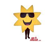 Cool Large Geometric Sun Plush Canadian SpotSound Mascot Dressed In Sunglasses