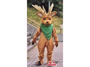 Brown Deer Animal Plush Canadian SpotSound Mascot Dressed In A Green Neck Scarf