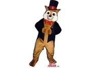 Fox Plush Canadian SpotSound Mascot Dressed In Elegant Clothes With A Top Hat
