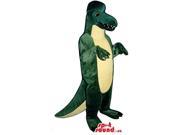 Green And All Yellow Alligator Jungle Animal Canadian SpotSound Mascot With Small Teeth