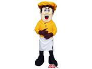 Customised Boy Canadian SpotSound Mascot Dressed In Yellow Bread Maker Clothes