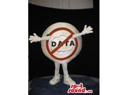 Large Denied Sign Plush Canadian SpotSound Mascot With Arms And No Face