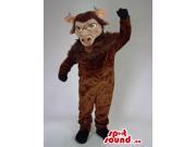 Customised Brown Bull Animal Canadian SpotSound Mascot With Beige Face