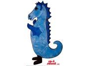 Customised All Blue Plush Seahorse Canadian SpotSound Mascot With Curled Tail