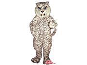 White Tiger Canadian SpotSound Mascot With Thin Black Stripes And An Angry Face