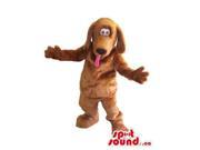 Customised All Brown Dog Animal Canadian SpotSound Mascot With Small Eyes