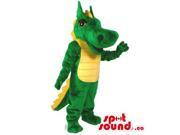 Green Dragon Fairy Tale Plush Canadian SpotSound Mascot With Yellow Belly