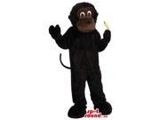 Customised Dark Brown Monkey Plush Canadian SpotSound Mascot With A Banana