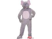 Customised Cute Grey Elephant Plush Canadian SpotSound Mascot With A White Bell