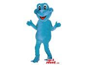 Cute Customised All Blue Frog Plush Canadian SpotSound Mascot With Happy Face