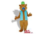 Otter Or Beaver Canadian SpotSound Mascot With A Vest And A Green Hat