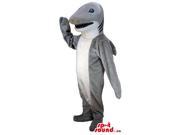 Customised Grey And White Shark Plush Canadian SpotSound Mascot With Blue Eyes