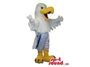 White Bird Plush Canadian SpotSound Mascot Dressed In Shinny Sports Shorts
