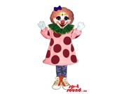 Colourful Girl Clown Canadian SpotSound Mascot Or Costume With A Pink Dress