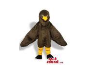 All Dark Brown Bird Plush Canadian SpotSound Mascot With A Yellow Beak