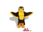 Brown And Yellow Bird Plush Canadian SpotSound Mascot With An Orange Beak