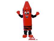 Customised Large Red Crayon Canadian SpotSound Mascot With Peculiar Face