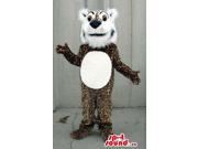Leopard Plush Canadian SpotSound Mascot With A Woolly White Face And A Belly