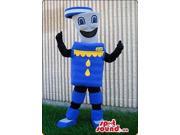 Customised Blue And Yellow Canadian SpotSound Mascot With A Peculiar Face