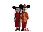 Mickey And Minnie Mouse Disney Characters With Chinese Gear