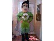 Superhero Plush Canadian SpotSound Mascot With A Recycle Logo And A Silver Cape