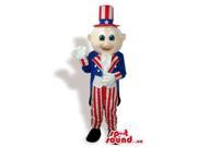 Uncle Sam Plush Canadian SpotSound Mascot Dressed In American Flag Clothes