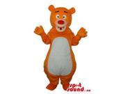 Cute Orange And White Fairy Tale Bear Plush Canadian SpotSound Mascot With A Red Nose