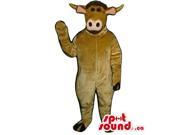 Customised All Brown Cow Canadian SpotSound Mascot With A Pink Nose And Ears